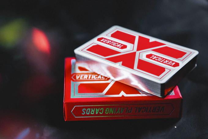 Vertical Standard (Red, Holo Tuck) Playing Cards by ARK