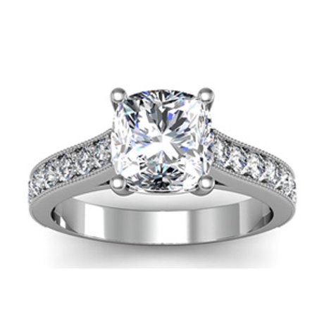 2 50 Carat Solitaire Engagement Ring With 2 00 Carat Cushion Cut
