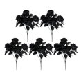 thumbnail image 1 of 5x Ramo de otoño para sala de estar, hojas artificiales para interior y exterior, longitud de 30 cm Rosa negro, 1 of 9