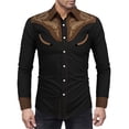 thumbnail image 3 of Men's Western Denim Shirt Casual Long Sleeve Button Cotton Shirt, 3 of 3