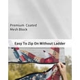 thumbnail image 6 of 4th of July RV Awning Sun Shade Screen 9'X7' USA Starfish Mesh Sunscreen Shell Conch Wood Grain Awning Shade Screen with Zipper UV Blocker Completed Kits for RV Motorhome Camper Travel, 6 of 7