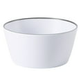 thumbnail image 3 of Gibson Home Folsom Shores 12 Piece Unbreakable Modern Melamine Plates and Bowls Dinnerware Set - Outdoor, Camping, & Everyday Use - White W/ Black Rim, 3 of 10