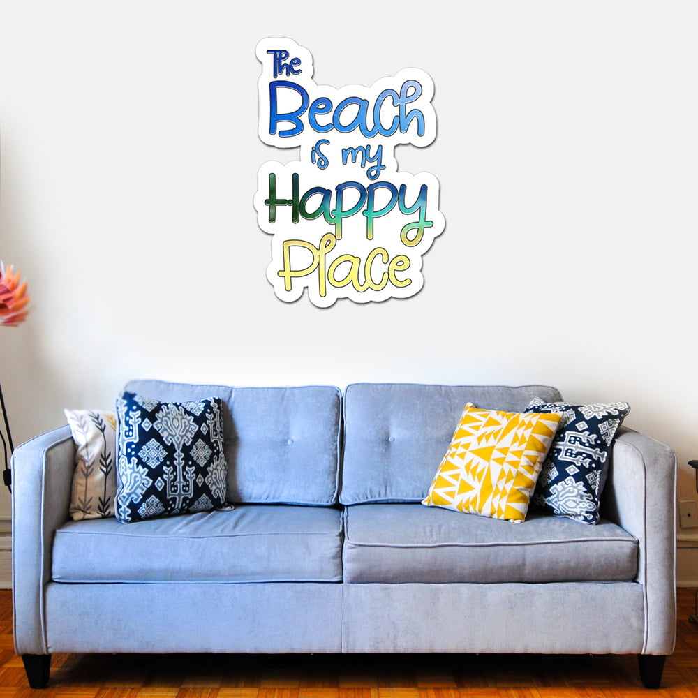 beach is my happy place decals 150mm both in pic Chrome foil Beach life 