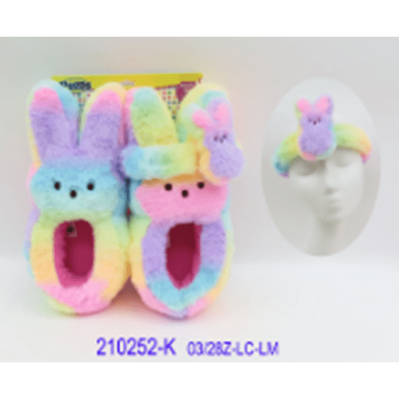 PEEPS SLIPPER & Headband Set, Rainbow Color