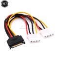 thumbnail image 4 of Conector de cable de disco duro IDE estándar de 15 pines SATA a 2 machos a hembra de 4 pines Molex. Fuente de alimentación avanzada., 4 of 6