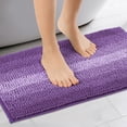 thumbnail image 2 of Unique Bargains Striped Bathroom Rugs Non-Slip Bath Carpet Bath Mats Purple 20"x32", 2 of 6