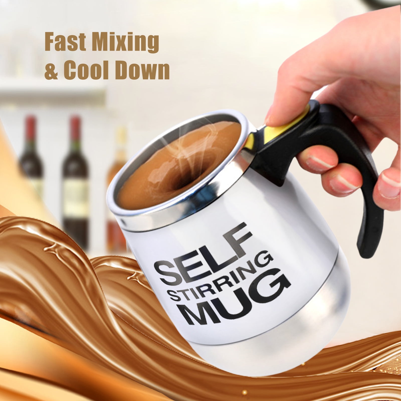  HPX Self Stirring Coffee Mug: Electric Self Mixing Mug  Rechargeable Stirring Mug Auto Magnetic Mug Portable Self Stirring Mug dor  Coffee Powder Milk Tea Cocoa : Home & Kitchen