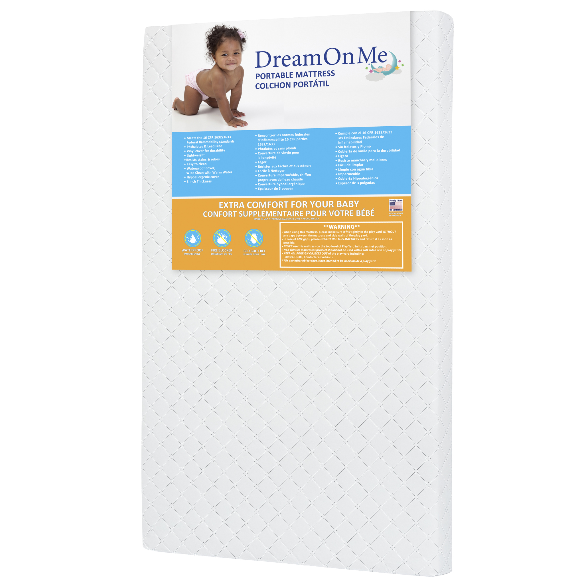 Dream On Me, Holly 3” Fiber Portable Crib Mattress