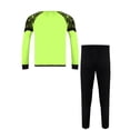 thumbnail image 2 of Rswnyirn Kids Boys Soccer Goalkeeper Kit Long Sleeve Padded Goalie Shirts with Sweatpants Set Fluorescent Green 11-12, 2 of 7