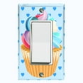 thumbnail image 1 of Metal Light Switch Plate Cover Rainbow Cupcake Baby Blue Heart Wallpaper CAK029, 1 of 13