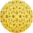 thumbnail image 1 of Ahgly Company Machine Washable Indoor Round Persian Yellow Traditional Area Rugs, 7' Round, 1 of 4