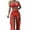 C29/Red, variant on Womens Bikini Sets Women Solid Color Leather Push-Up Padded Bra Bikini Set Swimsuit Swimwear Beach Vacation Clothes
