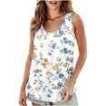 thumbnail image 2 of ITSAME Womens Tank Tops, Crew Neck Sleeveless Floral Summer Casual Loose Blouses Multicolor M, 2 of 7