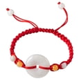 thumbnail image 1 of Pulsera tejida a mano con cordón rojo para hombre y mujer con colgante de jade, 1 of 2
