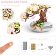thumbnail image 3 of Mini Ladrillos Sakura Bonsai Modelo Flor de Cerezo Planta en Maceta Árbol Kit de Bloques de Construcción 426 PCS, Mini Partícula Simulación Flor Colección Botánica, 3 of 5