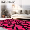 thumbnail image 2 of ODIKA 4'x6' Machine Washable Non-Slip Area Rug, Modern Interlocking with Energetic Angular Motifs High Traffic Rug with Pad, Pink, 668862, 2 of 8