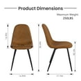 thumbnail image 7 of Homy Casa Dining Side Chairs Set of 2 with Soft Seat, for Kitchen Dining Room Breakfast Nook, Brown, 7 of 7