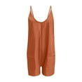 thumbnail image 5 of Riforla Women's Sleeveless Overalls Jumpsuit Casual Solid Summer Wide Leg Bib Pants Bottons Jumpsuit Romper with Pockets Short 2 Piece Sets for Women Brown XXL, 5 of 6
