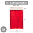 thumbnail image 2 of MMBM 50 Pcs - 13.75 x 11 Red Poly Bubble Padded Envelopes Packaging Shipping Mailers Protection Bags, 2 of 5