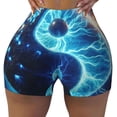 thumbnail image 2 of Fotbe Blue Yin And Yang Shorts Sin Costuras – Shorts Deportivos de Cintura Alta para Mujer, Elásticos para Gimnasio, Yoga, Running o Ciclismo-Large, 2 of 8