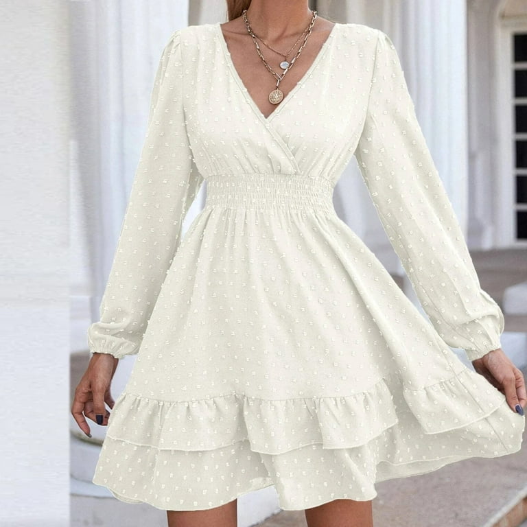 Fair Maiden Printed V-neck Flare Sleeve Short Dress Women Lace-up Irregular  Slim Waist Mini Dress for 2023 Spring - AliExpress