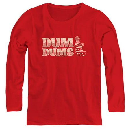 Trevco Sportswear DUM112-WL-4 Womens Dum Dums & Worlds Best Long Sleeve T-Shirt, Red - Extra (Best Sportswear For Ladies)