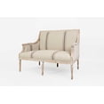 thumbnail image 2 of HomeRoots Decor Distressed Wooden Frame Loveseat With Fabric Upholstery, Tan Brown, 2 of 5