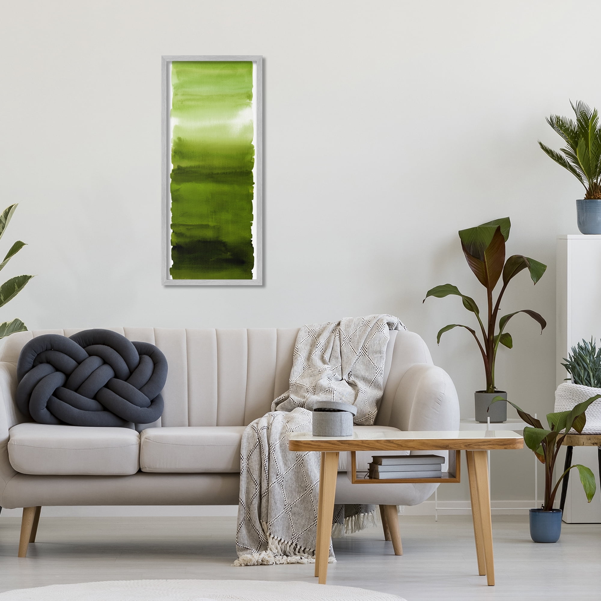 Stupell Industries Green Blend Gradient Gray Framed Giclee Art, design by Allie Corbin