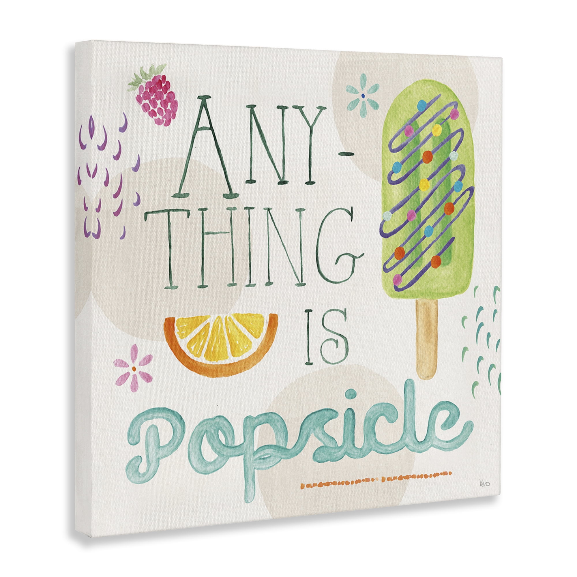 Stupell Industries Anything Is Popsicle Food & Beverage Painting Wrapped Canvas Art Print Wall Art, 24 x 24