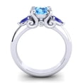 thumbnail image 4 of 2.50 Carat Round Cut Blue Topaz & Blue Sapphire Gemstone Elegant Wedding Ring for Ladies Solid 14K White Gold Size 4.5 by Diamond-Capitals, 4 of 8