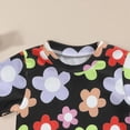 thumbnail image 3 of Toddler Girl 2T 3T 4T 5T Summer Outfits 2Pcs Clothes Floral Print Short Sleeve Tee Casual Knit Shorts Set Kaprioy Girl Summer Outfits, 3 of 6