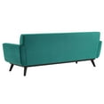thumbnail image 5 of Tufted Sofa, Velvet, Teal Blue, Modern Contemporary Urban Design, Living Lounge Room Hotel Lobby Hospitality, 5 of 7