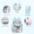 thumbnail image 4 of SANMADROLA Clear Backpack Heavy Duty Transparent Bookbag Teen Girlish Cute Bag Large Capacity See Through Backpacks Stadium Approved Daypack for Middle School College Sport/Travel, Blue Butterfly, 4 of 8