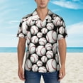 thumbnail image 4 of Balery Cute Baseball Print Men's Hawaiian Shirts Short Sleeve Beach Shirt Relaxed Fit Vacation Button Down Shirts-3X-Large, 4 of 9