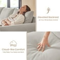 thumbnail image 3 of Vorthio 89" 3-Seater Couch for Living Room, Contemporary Fabric Sofa with Rolled Arm, Gray, 3 of 11