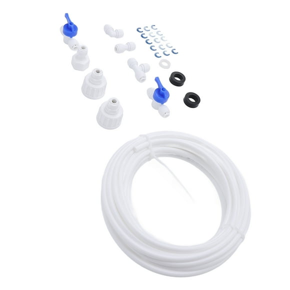 Refrigerator Water Line Kit, 1/4in Tubing Fridge Water Inlet Line Connection Set Crack Resistant for Reverse Osmosis Systems