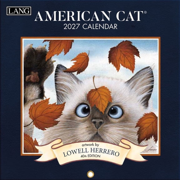 Lang Brands, American Cat 2027 Mini Wall Calendar by Lowell Herrero