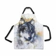 thumbnail image 1 of ASHLEIGH Wolf Portrait Crackle Adjustable Bib Apron for Women Men Girls Chef with Pockets Novelty Kitchen Apron for Cooking Baking Gardening Pet Grooming Cleaning, 1 of 1