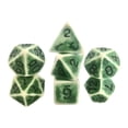 thumbnail image 2 of Juego de 7 dados poliédricos de múltiples caras, ideal como recuerdo de fiesta para juegos de rol. verde, 2 of 9