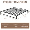 thumbnail image 2 of Bingirl 10-Inch King Size Metal Platform Bed Frame with Heavy Duty Slats Support, Under Bed Storage, No Box Spring Needed, Noise-Free, Non-Slip - Black, 2 of 8