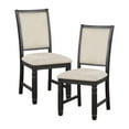 thumbnail image 2 of Lexicon 19.5" Fabric Dining Room Side Chair in Beige/Black (Set of 2), 2 of 5