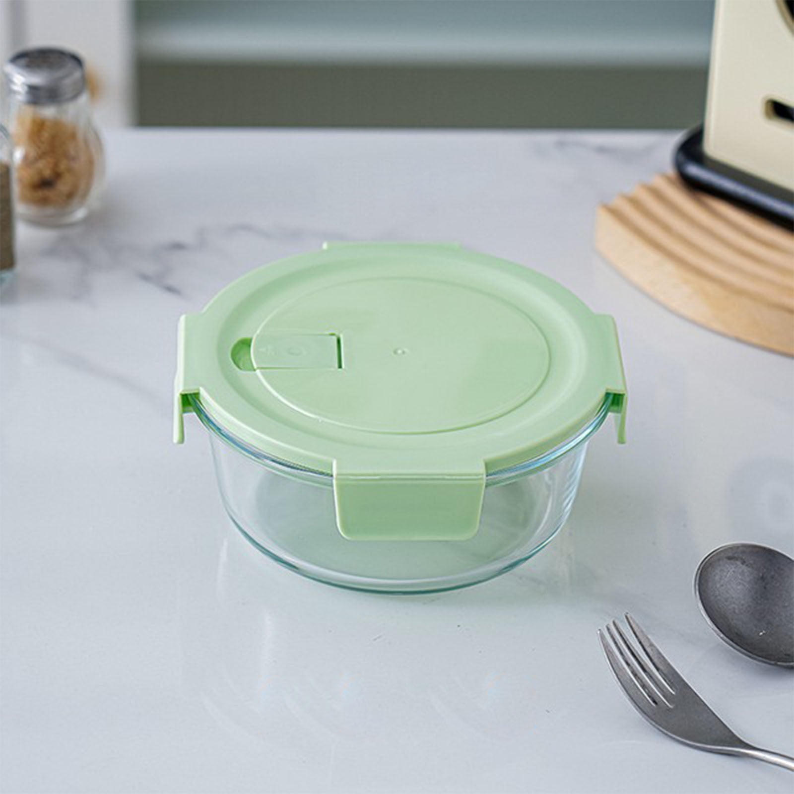 Glass Lunch Box Microwave Safe Container Meal Prep Glass Bento Box Airtight Food Storage Box Reusable Fresh Keeping Container For Kitchen Office Travel Food Storage Use