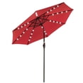 thumbnail image 2 of Yescom 9' Outdoor Solar Powered LED Umbrella 8 Ribs w/ 32 Lights for Patio Garden Deck Crank Tilt UV30 Red, 2 of 12