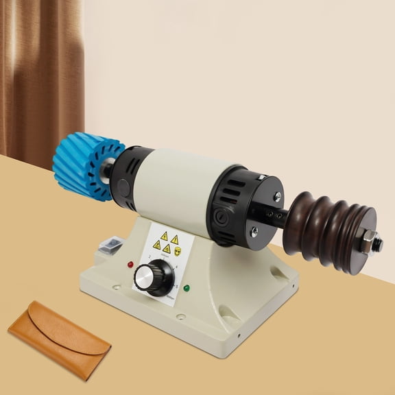 Leather Edge Burnishing Machine, 350W Electric Edge Grinding Machine Rosewood Sander Buffing, 0-10000rpm Variable Speed Leather Polishing Tooling Leathercraft Bench Grinder for Sanding Leather, Wood