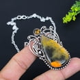 thumbnail image 2 of Natural Bumblebee Jasper,Tiger Eye Stone 925 Sterling Silver Necklace 18", 2 of 2