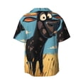 thumbnail image 5 of KLL Whimsical Cartoon Cow Print Men's Shirt Short Sleeve Button Down Summer Cuba Beach Shirts- XX-Large, 5 of 5