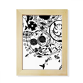 thumbnail image 1 of Plantas de flor negro blanco Art en grano silueta Escritorio de madera Arte Pintura 6x8 pulgadas marco de foto foto, 1 of 4