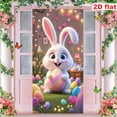 thumbnail image 2 of YingYouFu Easter Door Cover With Rabbit Hanging Decoration for Festival Party, Large Size Indoor Outdoor Holiday Decor Spring Easter Welcome Sign, Home Patio Accent, Weather Resistant, 2 of 5