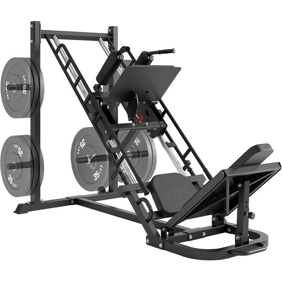 Leg Press Machine,Leg Press Hack Squat Machine for Home Gym with Roller Bearing,Specialty Hack Squat Machine for Full Lower Body Workout with Weight Storage Posts(Without Dumbbell Plates)