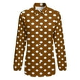 thumbnail image 4 of White And Brown Polka Dots Long Sleeve Blouse Woman Streetwear Casual Shirts Summer Oversize Woman Streetwear Clothing Birthday Present, 4 of 7